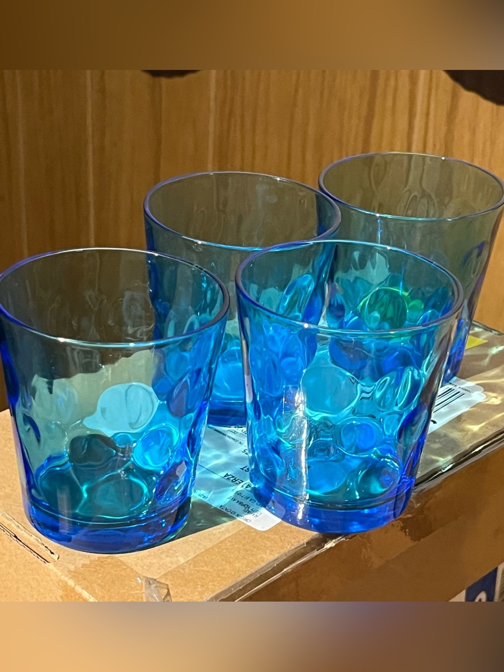 MCM blue glasses set of 4